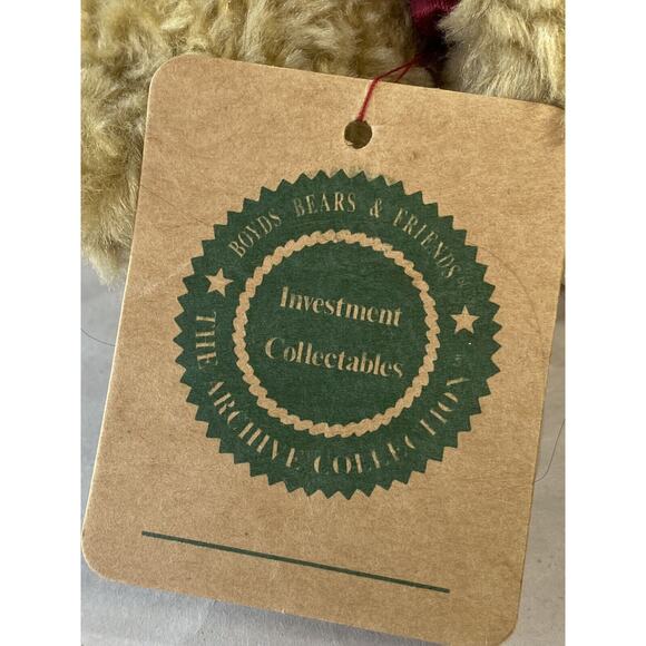 Boyds Bear Plush Jointed Articulated Head Arms Legs 1990s Archive w/Tag & Bow - Picture 7 of 12